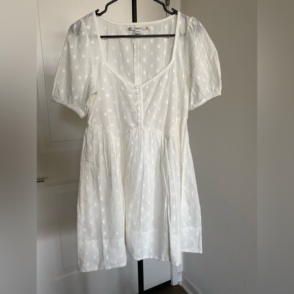 Urban outfitters white polka dot embroidered linen dress - Picture 3 of 3